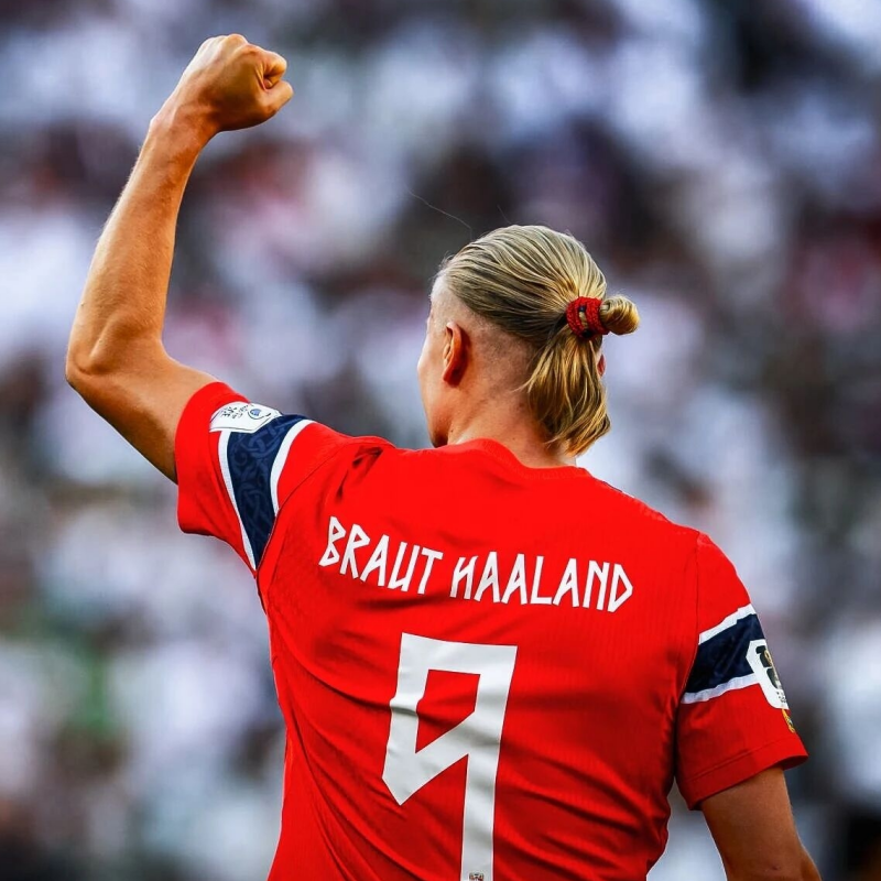 Norge VM 2026 Hjemmedrakt Braut Haaland 9 Fotballdrakt Herre