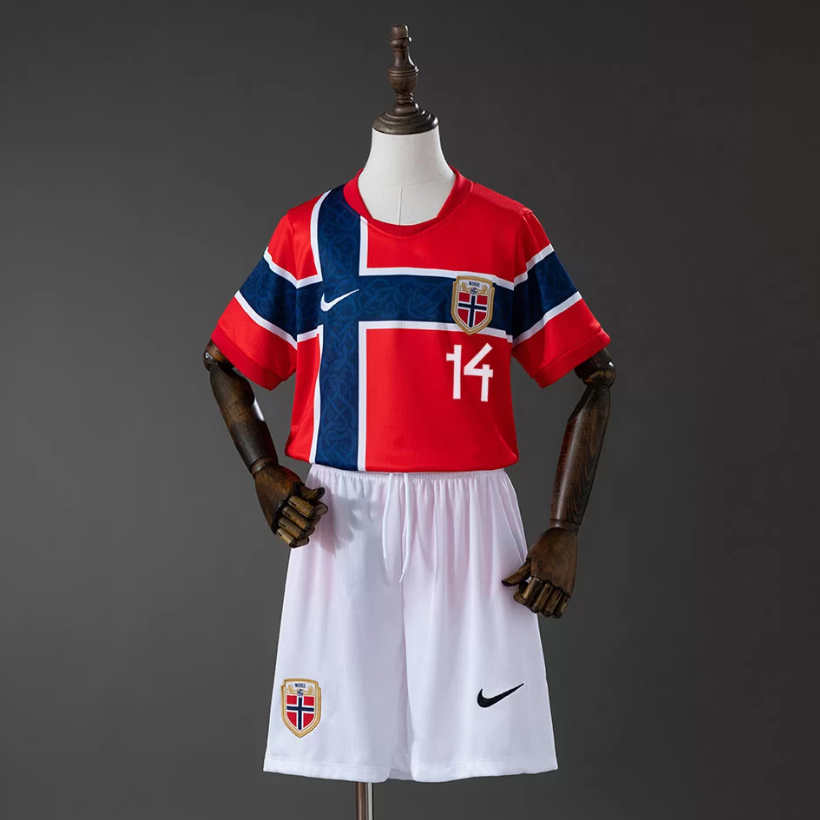 Norge VM 2026 Hjemmedraktsett Barn Julian Ryerson 14 Kortermet Fotballdrakt