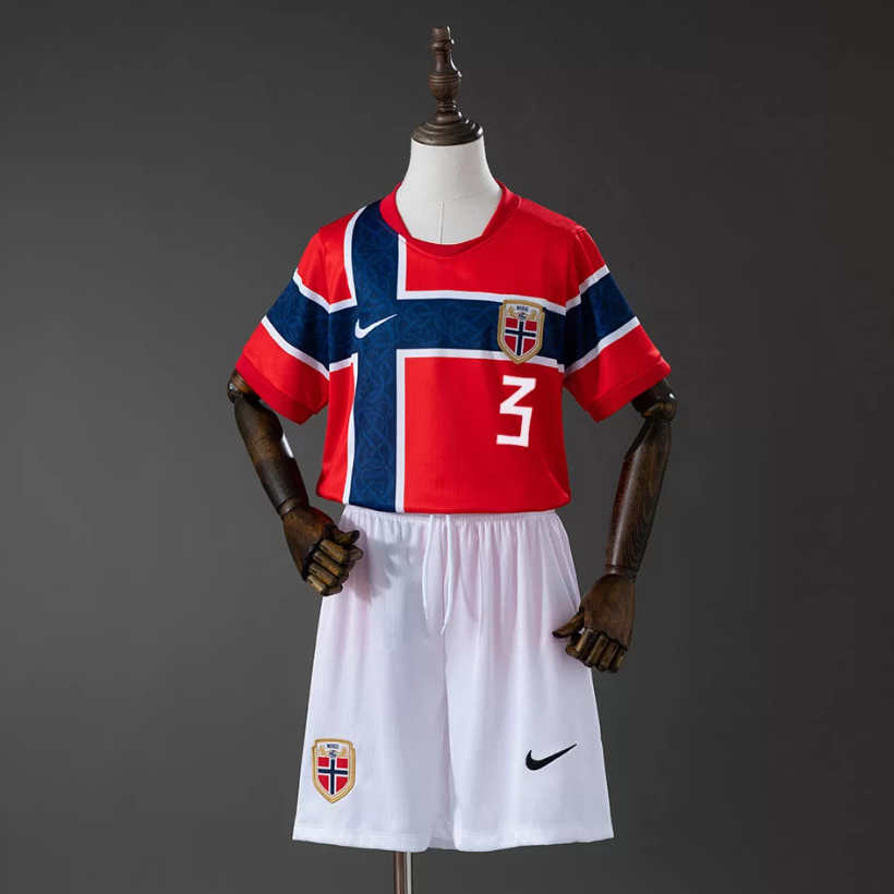 Norge VM 2026 Hjemmedraktsett Barn Kristoffer Ajer 3 Kortermet Fotballdrakt