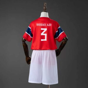 Norge VM 2026 Hjemmedraktsett Barn Kristoffer Ajer 3 Kortermet Fotballdrakt