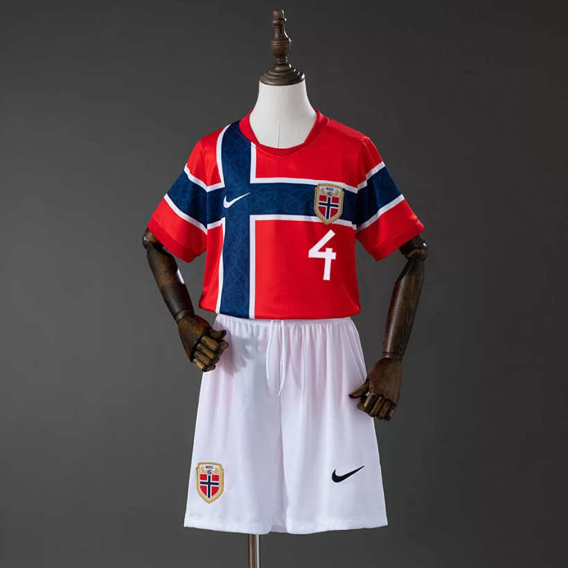 Norge VM 2026 Hjemmedraktsett Barn Leo Østigård 4 Kortermet Fotballdrakt