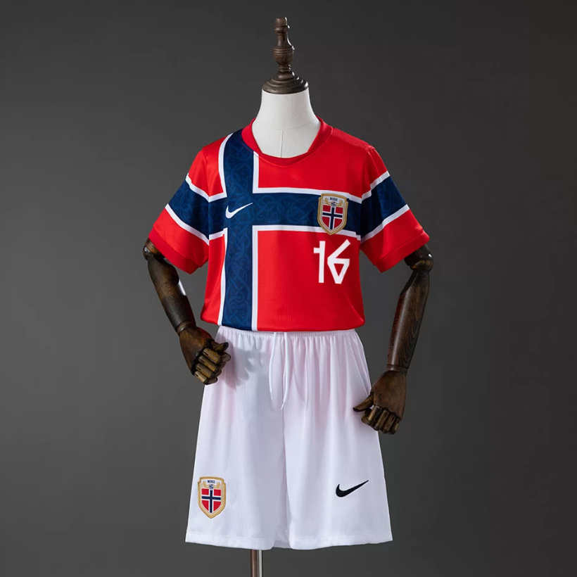 Norge VM 2026 Hjemmedraktsett Barn Marcus Holmgren Pedersen 16 Kortermet Fotballdrakt