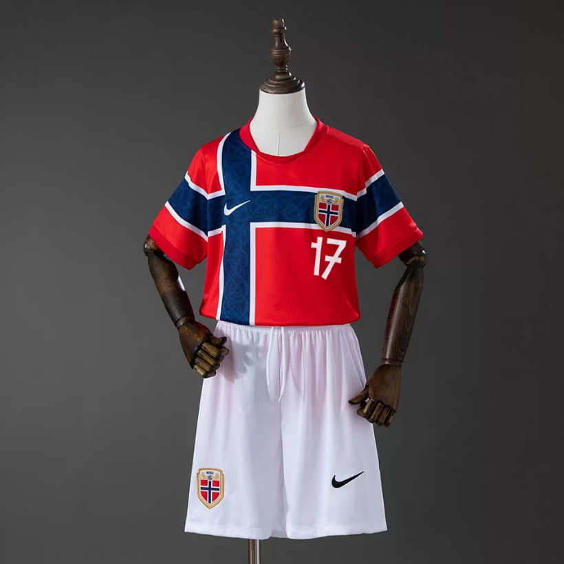 Norge VM 2026 Hjemmedraktsett Barn Torbjørn Heggem 17 Kortermet Fotballdrakt