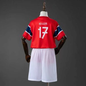 Norge VM 2026 Hjemmedraktsett Barn Torbjørn Heggem 17 Kortermet Fotballdrakt