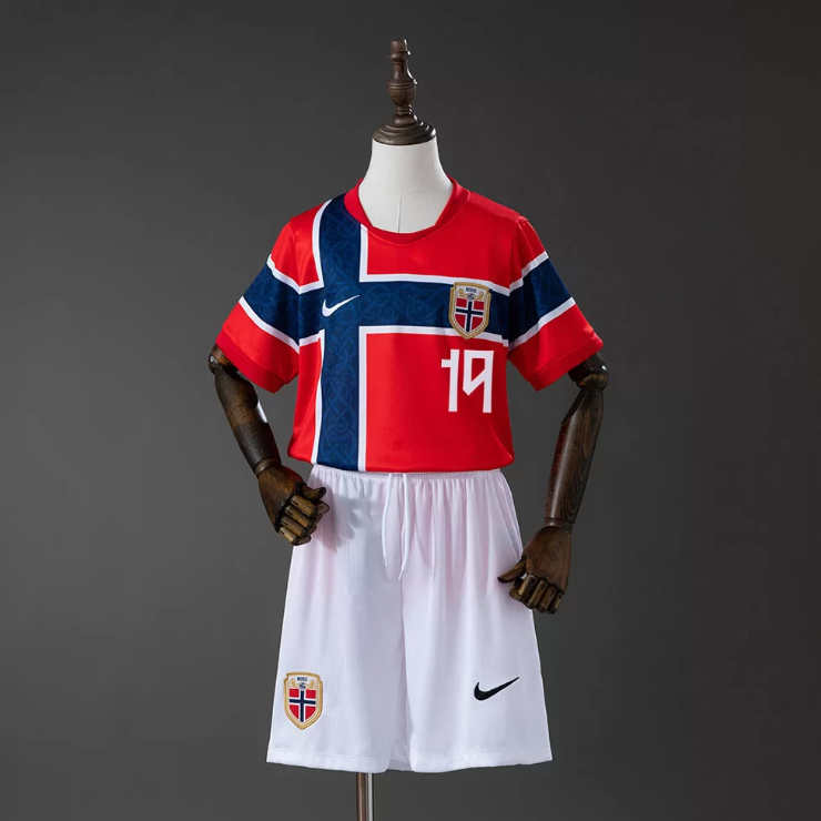 Norge VM 2026 Landslagsdrakt Hjemmedrakt Barn Felix Horn Myhre 19 Fotballdraktsett