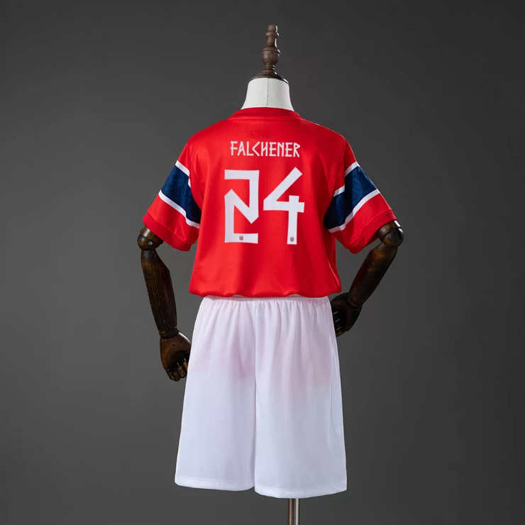 Norge VM 2026 Landslagsdrakt Hjemmedrakt Barn Henrik Falchener 24 Fotballdraktsett
