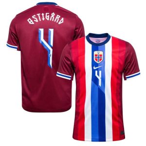 Norge fotballandslag hjemmedrakt 2024/25 Leo Østigård 4 herre fotballdrakt