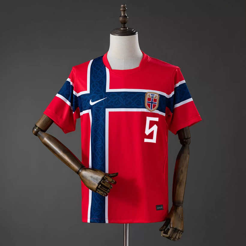 Norge hjemmedrakt VM 2026 herre David Møller Wolfe 5 kortermet fotballdrakt