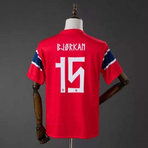 Norge hjemmedrakt VM 2026 herre Fredrik André Bjørkan 15 kortermet fotballdrakt