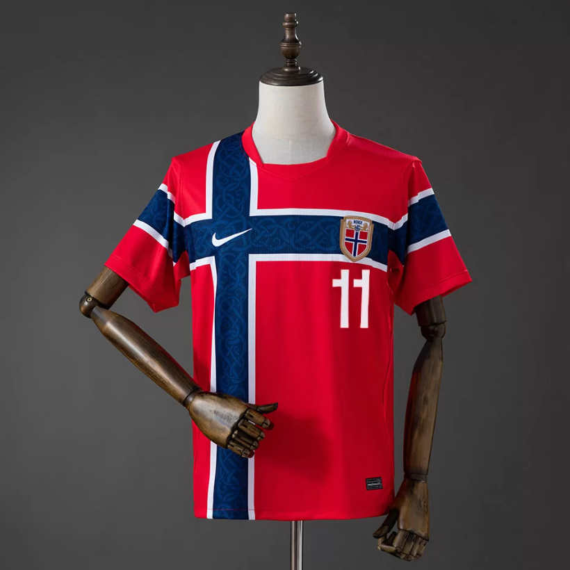 Norge hjemmedrakt VM 2026 herre Jørgen Strand Larsen 11 kortermet fotballdrakt