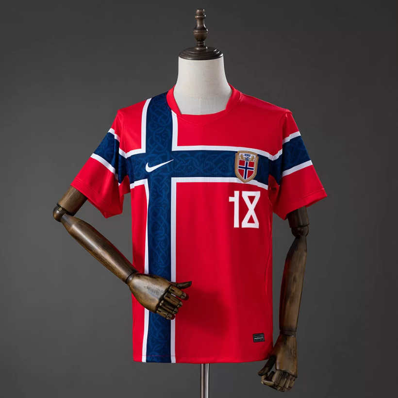 Norge hjemmedrakt VM 2026 herre Kristian Thorstvedt 18 kortermet fotballdrakt