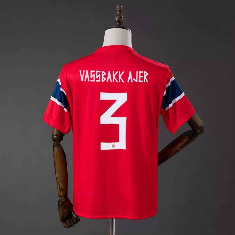 Norge hjemmedrakt VM 2026 herre Kristoffer Ajer 3 kortermet fotballdrakt