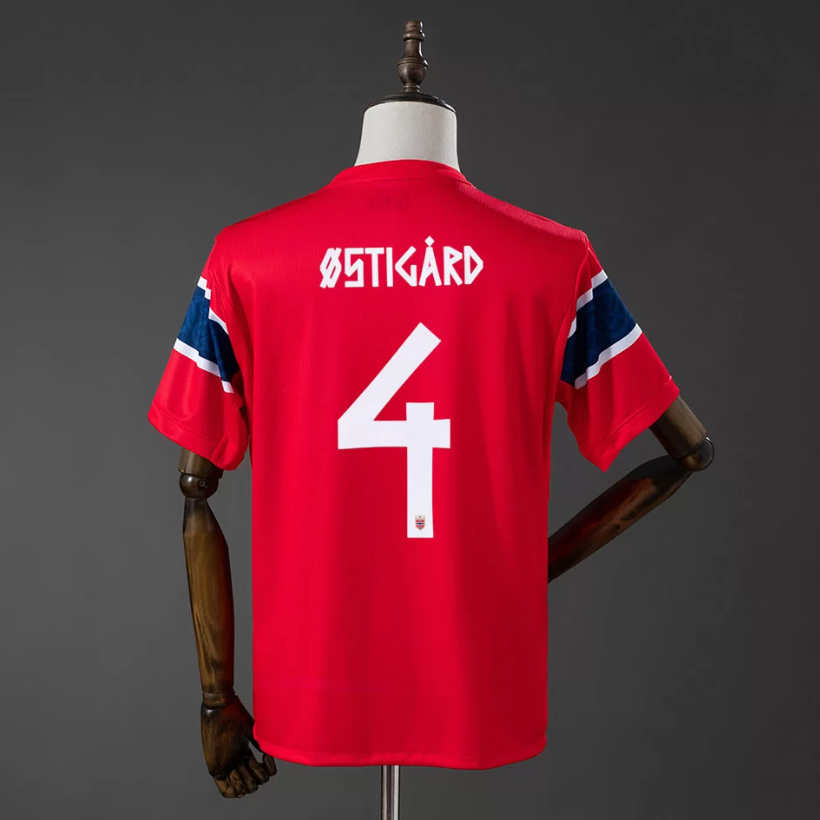Norge hjemmedrakt VM 2026 herre Leo Østigård 4 kortermet fotballdrakt