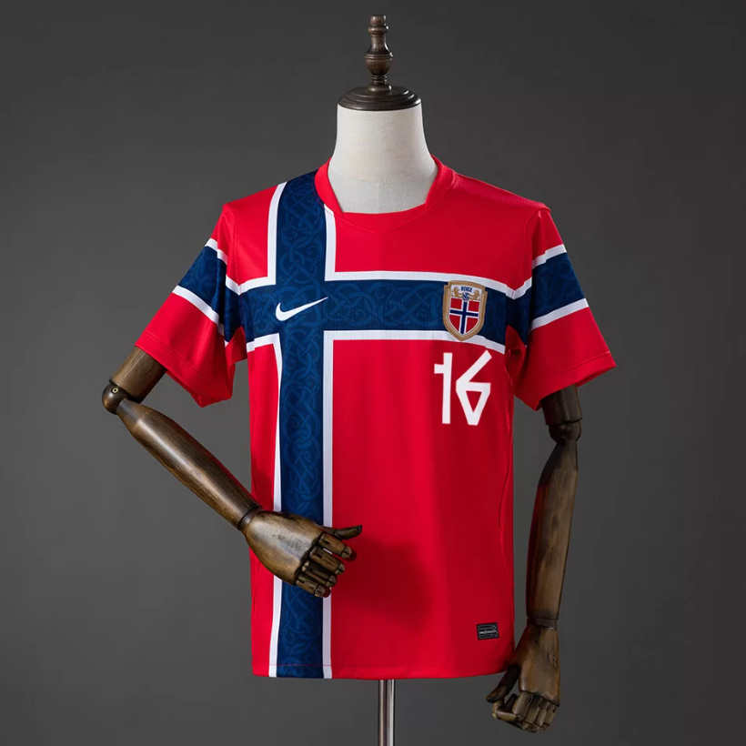 Norge hjemmedrakt VM 2026 herre Marcus Holmgren Pedersen 16 kortermet fotballdrakt