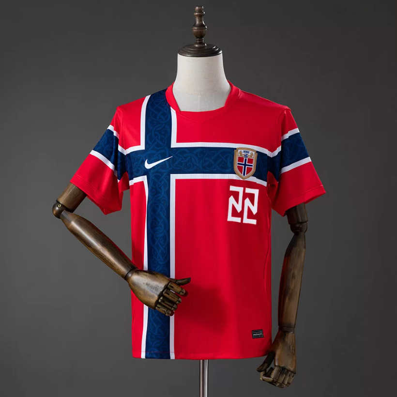 Norge hjemmedrakt VM 2026 herre Oscar Bobb 22 kortermet fotballdrakt