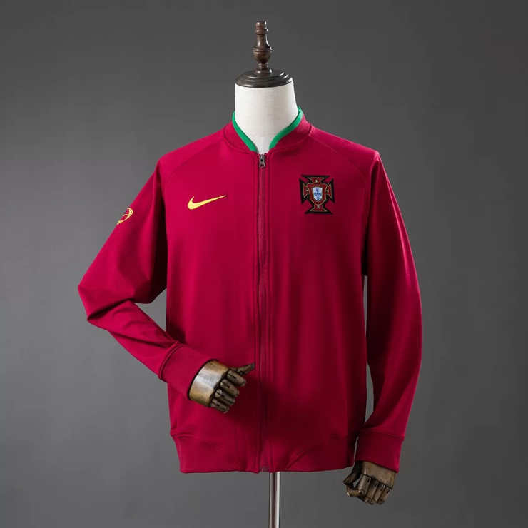 Portugal 2006 Retro N98 Fotball Treningsjakke Mørkerød Herre