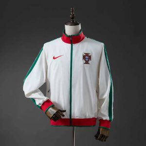 Portugal 2010/11 Retro N98 Fotball Treningsjakke Hvit Rød Herre