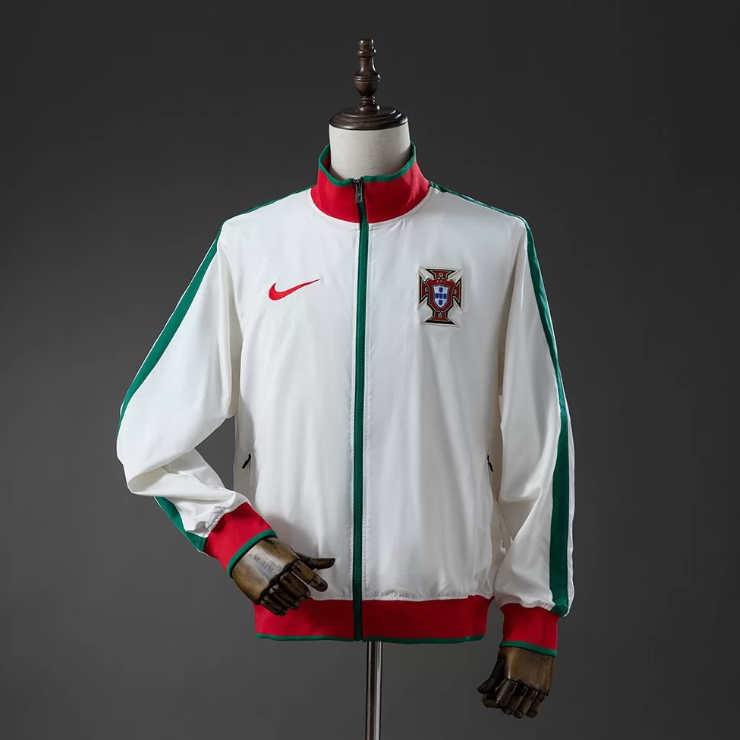 Portugal 2010/11 Retro N98 Fotball Treningsjakke Hvit Rød Herre