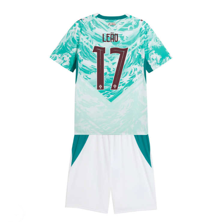 Portugal VM 2026 Bortedraktsett Barn Rafael Leão 17 Kortermet Fotballdrakt