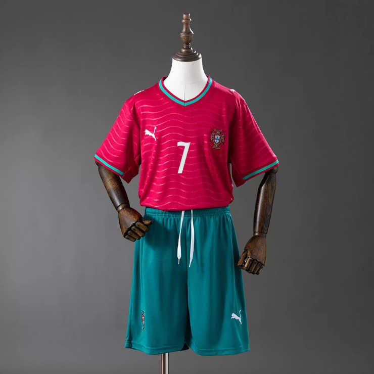 Portugal VM 2026 Landslagsdrakt Hjemmedrakt Barn RONALDO 7 Fotballdraktsett