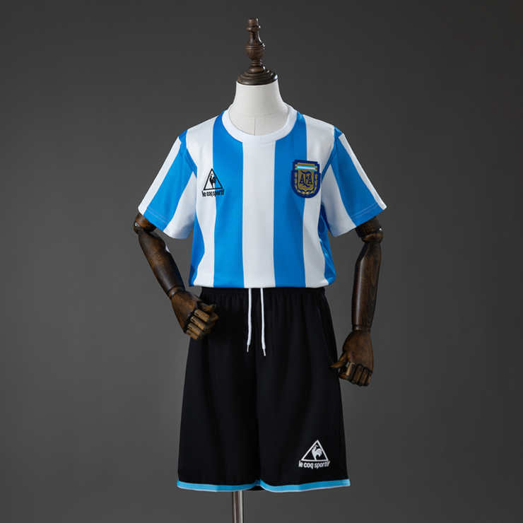 Retro Argentina 1986 Hjemmedrakt Barn Fotballdraktsett