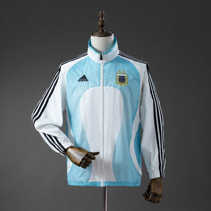 Retro Argentina 2005/06 Vindjakke hvit/blå fotballdrakt herre