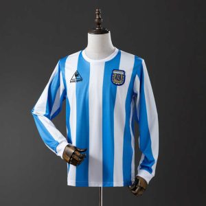 Retro Argentina Hjemmedrakt 1986 Langermet Herre Fotballdrakt