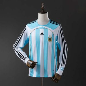 Retro Argentina Hjemmedrakt 2006 Langermet Herre Fotballdrakt