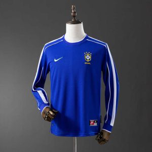 Retro Brasil 1998 Bortedrakt Langermet Herre Fotballdrakt