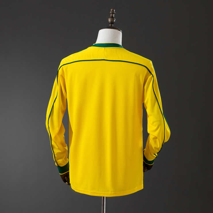 Retro Brasil 1998 Hjemmedrakt Langermet Herre Fotballdrakt