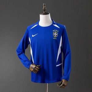 Retro Brasil 2002 Bortedrakt Langermet Herre Fotballdrakt