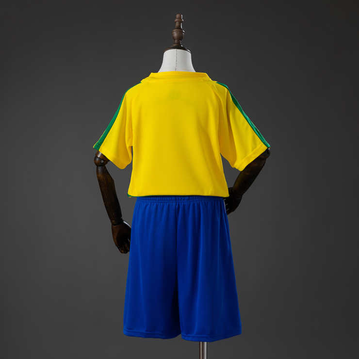 Retro Brasil 2002 Hjemmedrakt Barn Fotballdraktsett