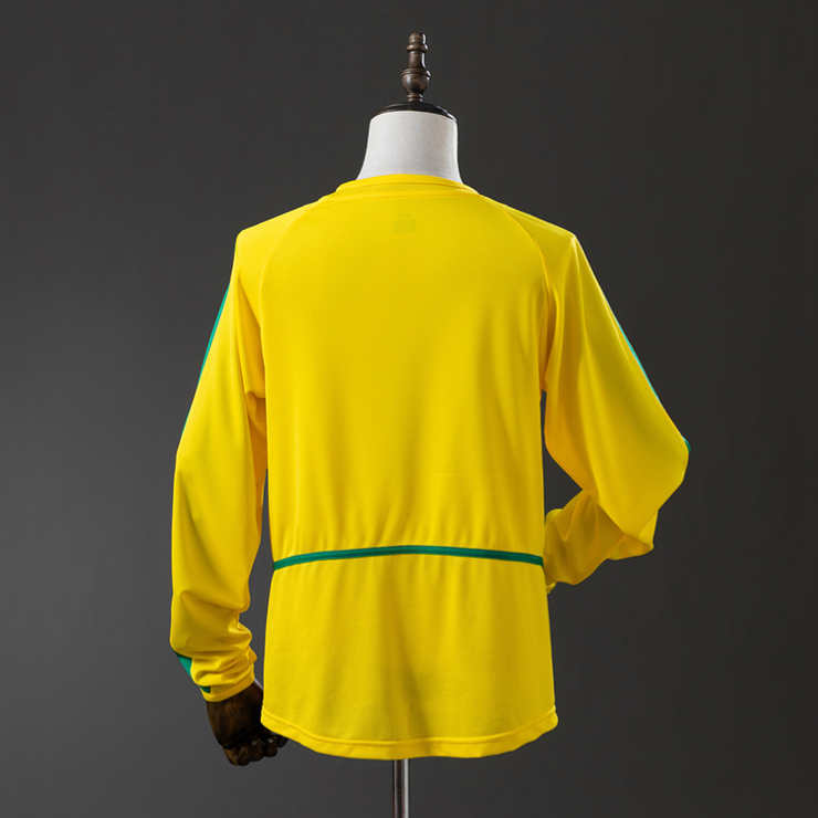 Retro Brasil 2002 Hjemmedrakt Langermet Herre Fotballdrakt