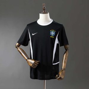 Retro Brasil 2002 Keeperdrakt Svart Fotballdrakt Herre