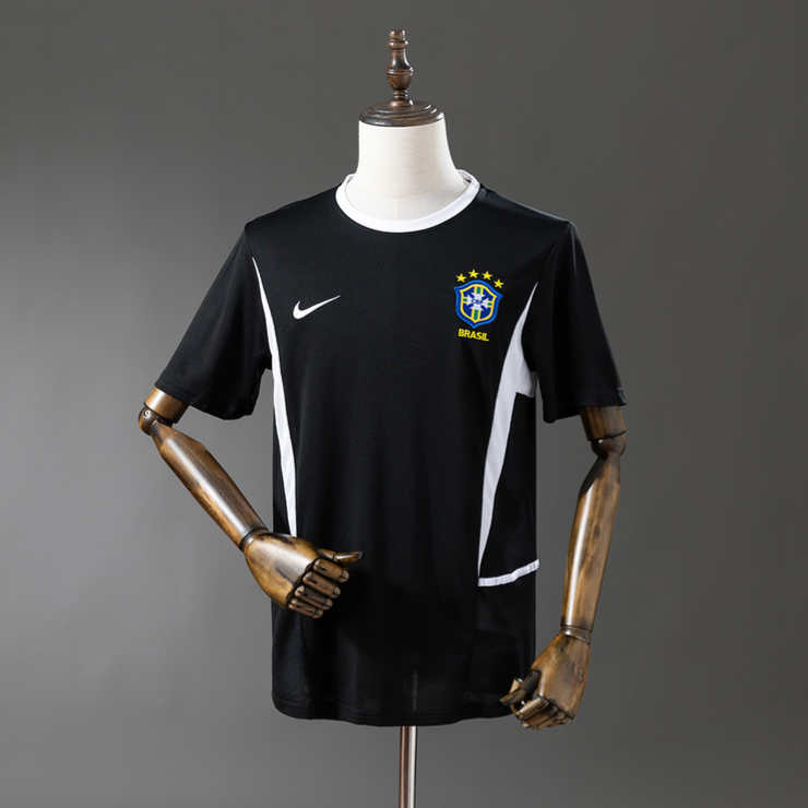 Retro Brasil 2002 Keeperdrakt Svart Fotballdrakt Herre