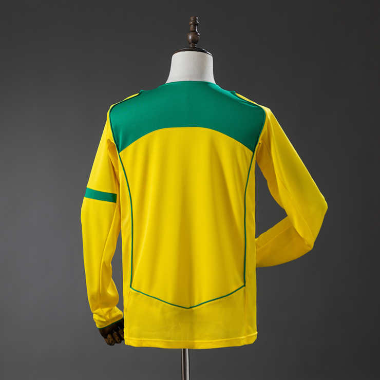 Retro Brasil 2004 Hjemmedrakt Langermet Herre Fotballdrakt