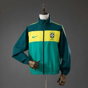 Retro Brasil 2010 Grønn Vindjakke Herre Fotballdrakt