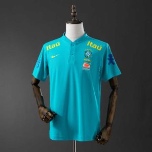Retro Brasil 2021 Pre-Match Trøye Blå Herre Fotballdrakt