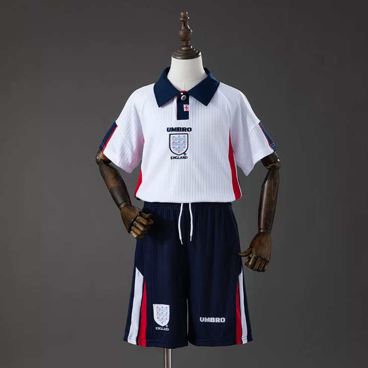 Retro England VM 1998 Hjemmedrakt Barn Fotballdraktsett