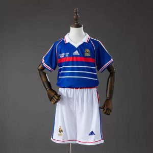 Retro Frankrike VM 1998 Retrodrakt Barn Fotballdraktsett