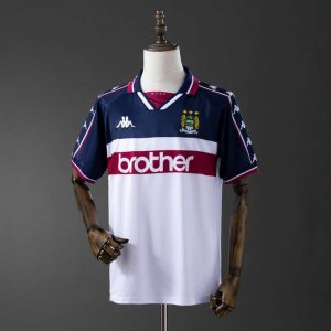 Retro Manchester City 1997/98 Bortedrakt Fotballdrakt Herre
