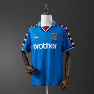 Retro Manchester City 1997/99 Hjemmedrakt Fotballdrakt Herre