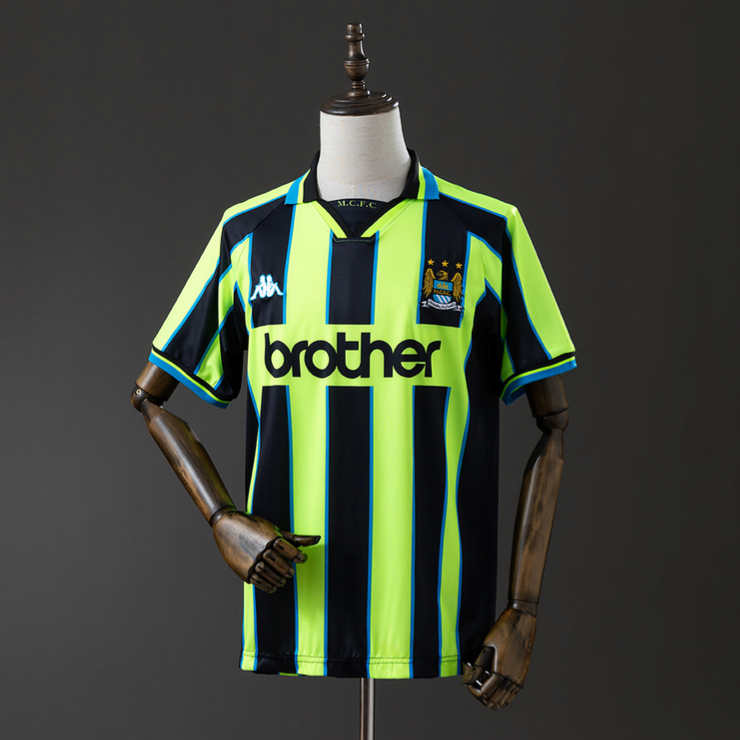 Retro Manchester City 1998/99 Bortedrakt Fotballdrakt Herre
