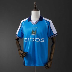 Retro Manchester City 1999/01 Hjemmedrakt Fotballdrakt Herre