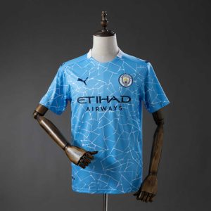 Retro Manchester City 2020/21 Hjemmedrakt Fotballdrakt Herre