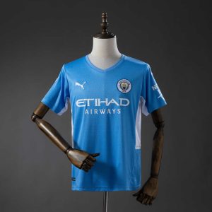 Retro Manchester City 2021/22 Hjemmedrakt Fotballdrakt Herre
