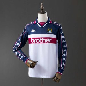 Retro Manchester City Bortedrakt 1997/98 Langermet Herre Fotballdrakt