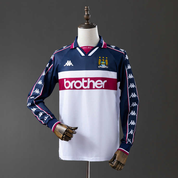 Retro Manchester City Bortedrakt 1997/98 Langermet Herre Fotballdrakt
