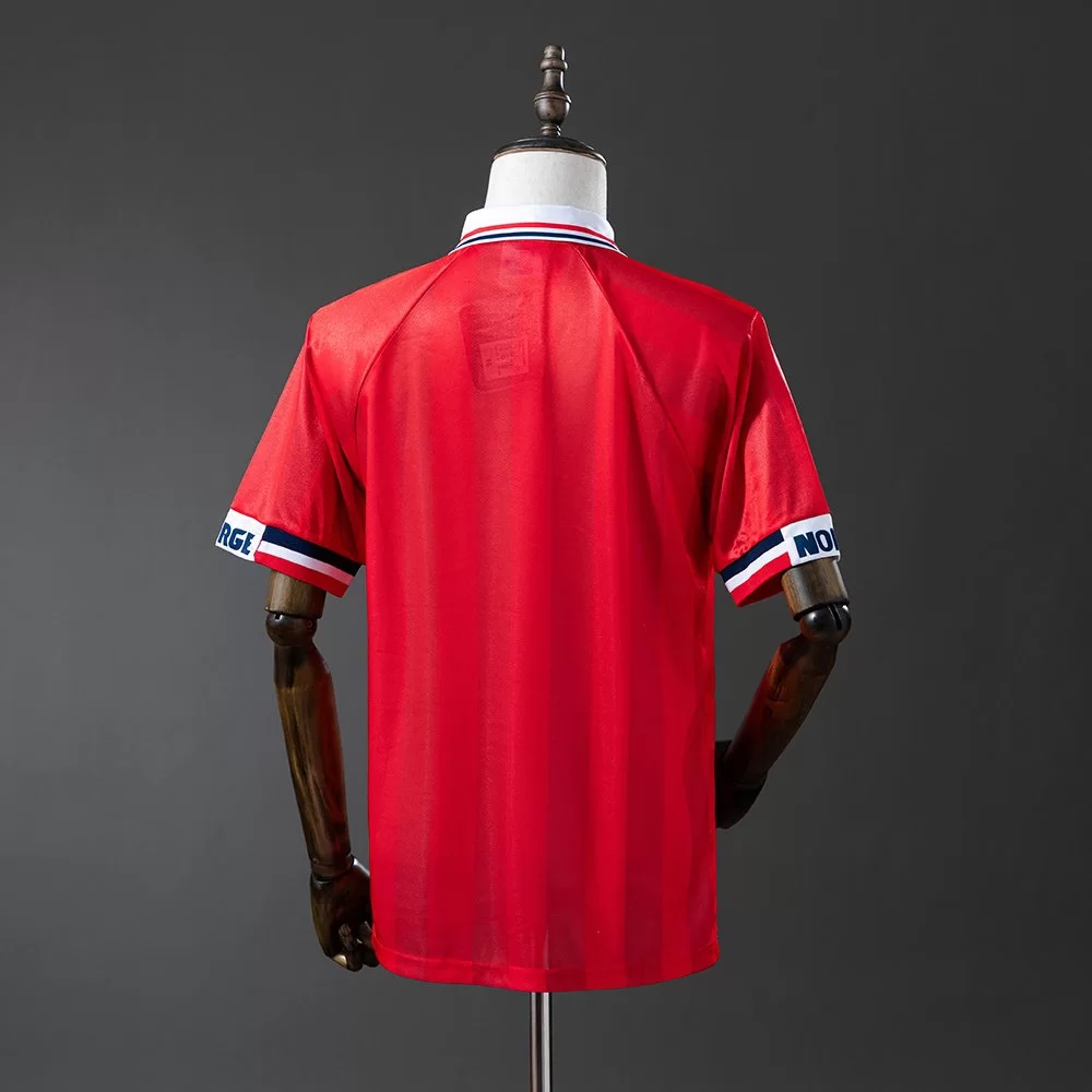 Retro Norge hjemmedrakt 1998 rød landslagsdrakt herre