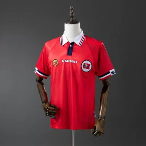 Retro Norge hjemmedrakt 1998 rød landslagsdrakt herre